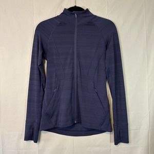 Athleta Navy Zip-Up Lightweight Jacket